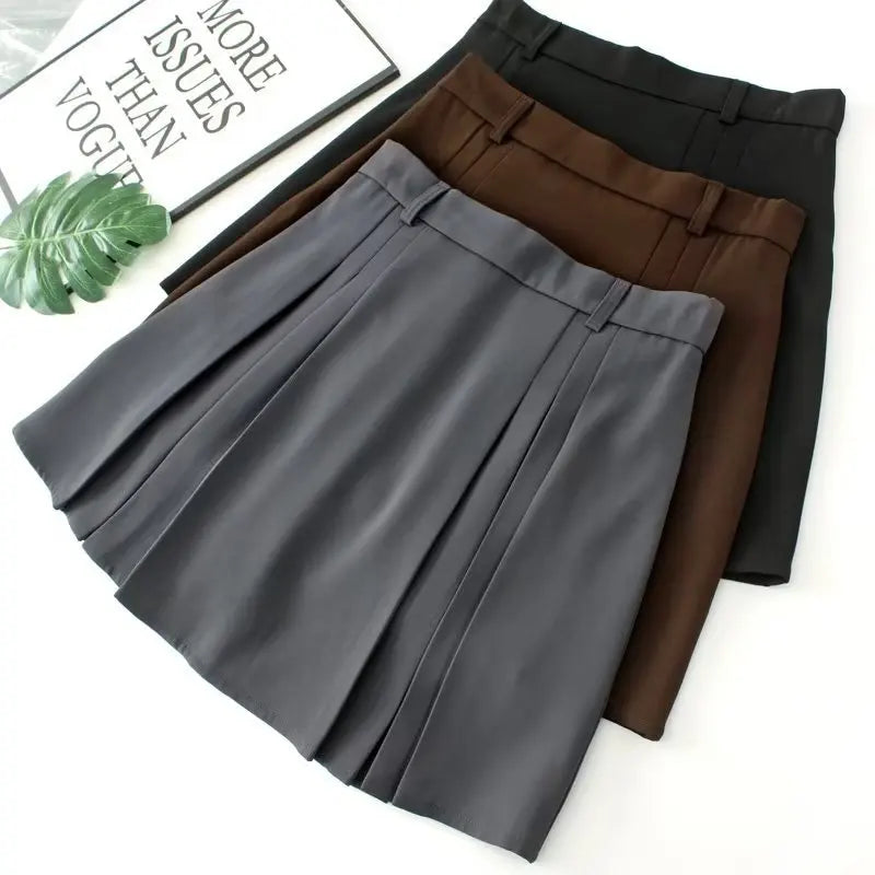Autumn Clothes Women Pleated Skirt Plus Elastic Waist