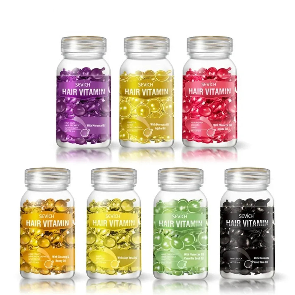 Women Hair Oil Capsule Smooth Silky Keratin Hair