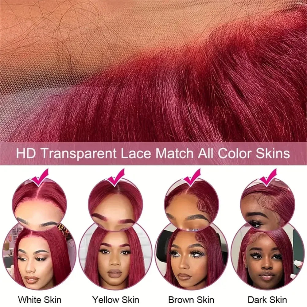 Straight Hd Transparent Lace Front Wigs J