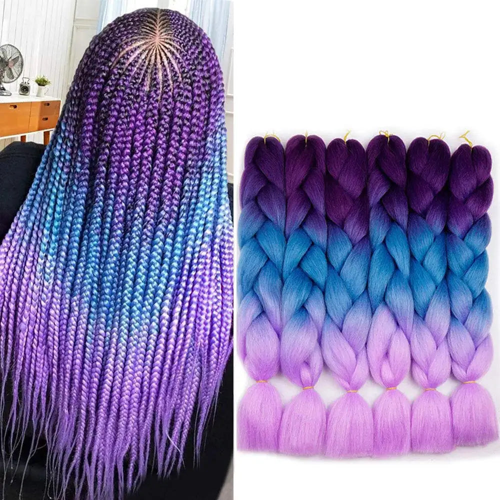 Pink Ombre Jumbo Braids Hair Extensions