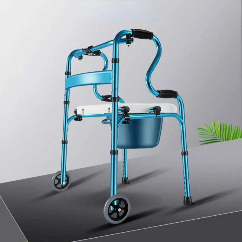 Four-Legged Aluminum Alloy Crutches For Elderly Anti-Skid Mobility