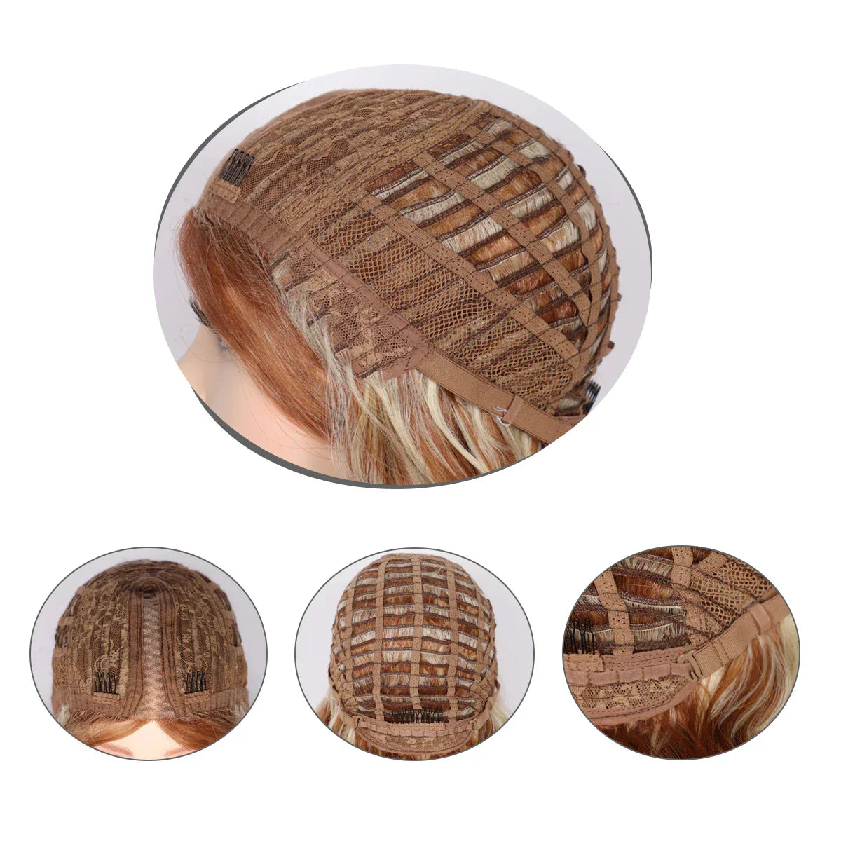 Kalyss Synthetic Inches Ombre Blonde Curly Wavy Wigs