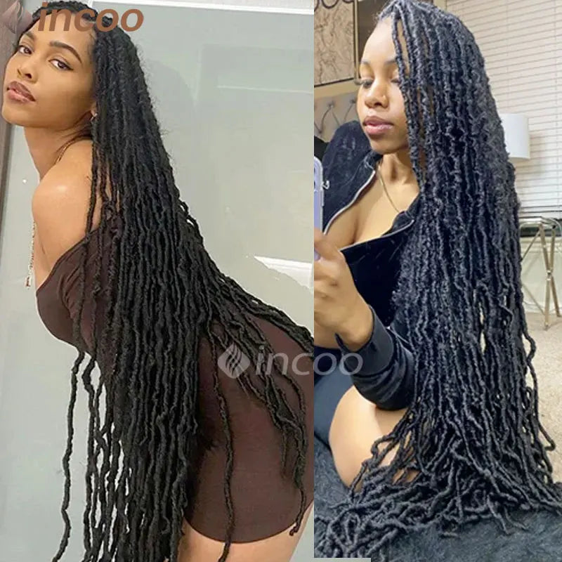 Synthetic Full Lace Cornrow Box Braids Wig Butterfly