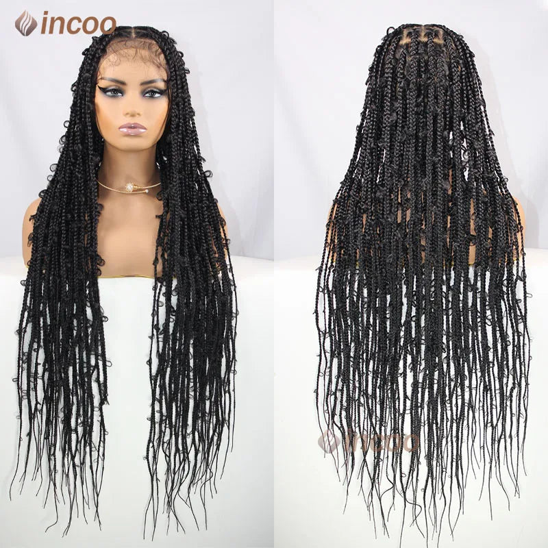 Jungle Synthetic Braids Wig Square Knotless Butterfly