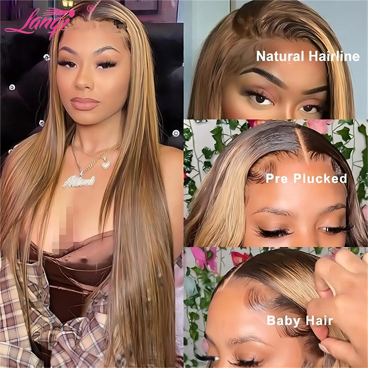 Highlight Glueless Wig Human Hair Ready To Wear