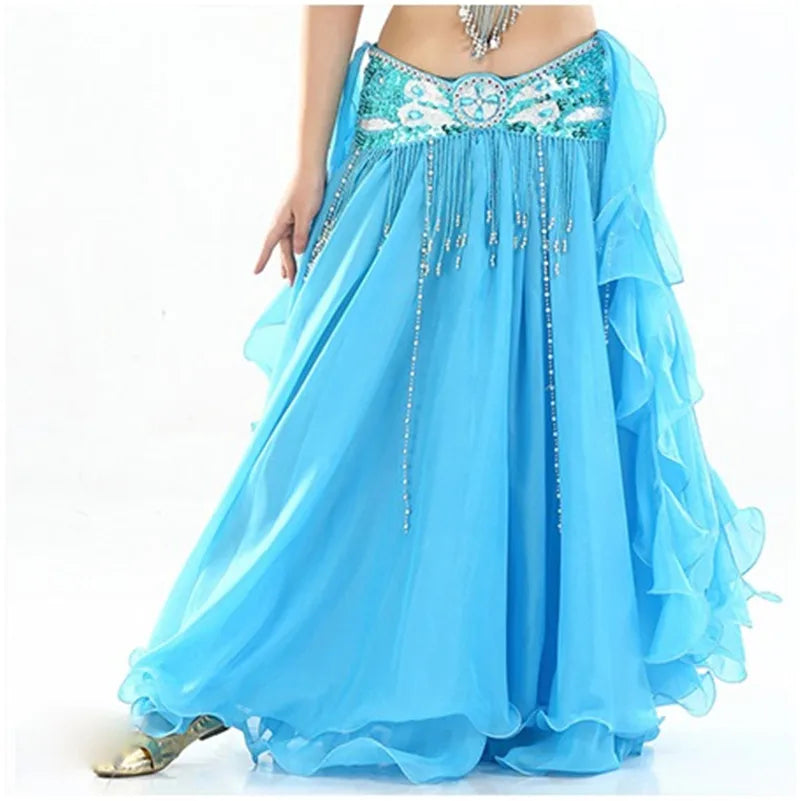 New Belly Dancing Skirt Woman Chiffon Split Sexy