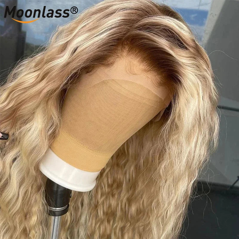 T4 13X4 Lace Frontal Human Hair Wig Blonde