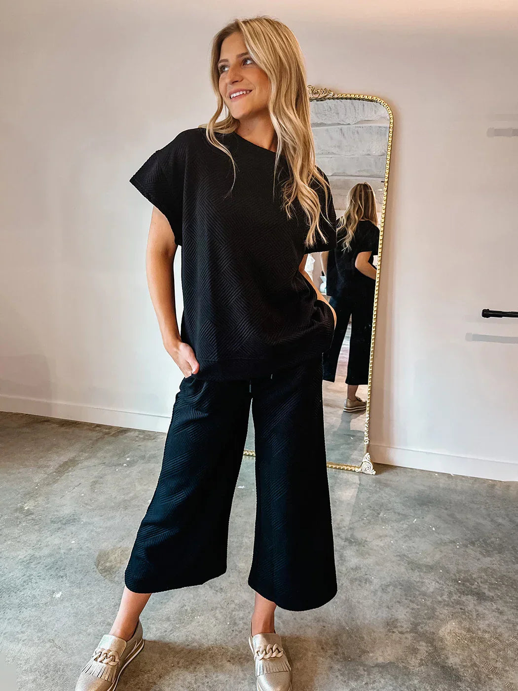 Spring Summer Casual Solid Short Sleeve T-Shirt Wide