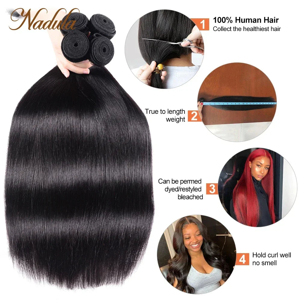 Nadula Straight Bundles Human Hair Weave Bundles /