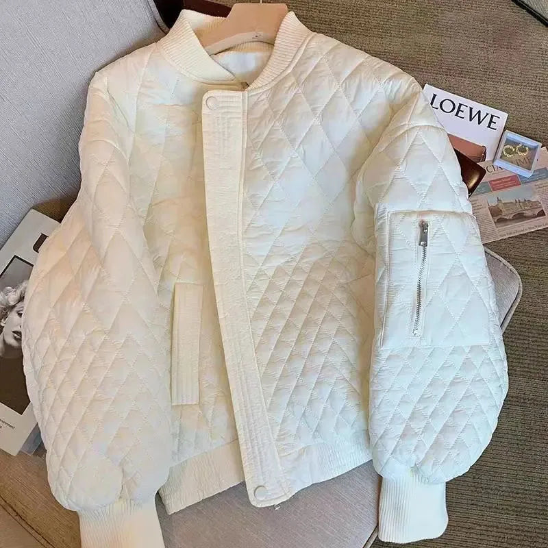 White Winter Down Cotton Jackets Women Korean