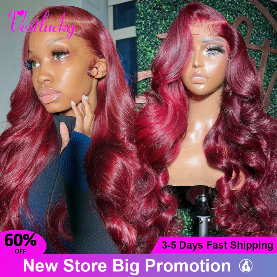 Burgundy Lace Front Human Hair Wig