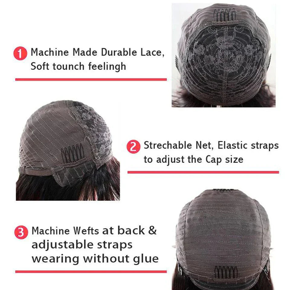 Straight Human Hair Wigs With Bangs For Women