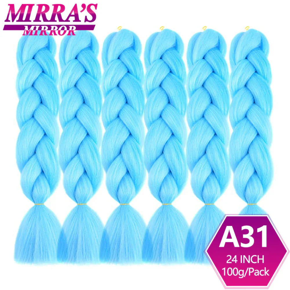 Jumbo Ombre Braids - Black, Brown, Blue, Pink