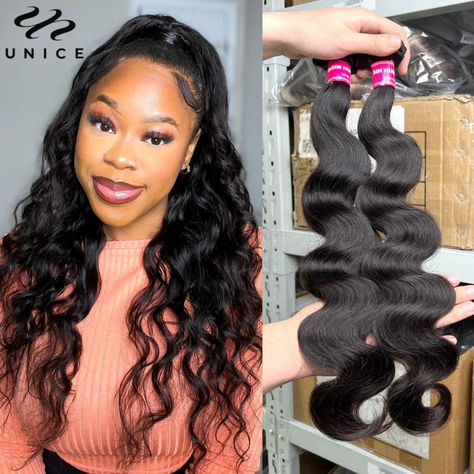 Unice Body Wave Brazilian Virgin Hair Bundles Natural