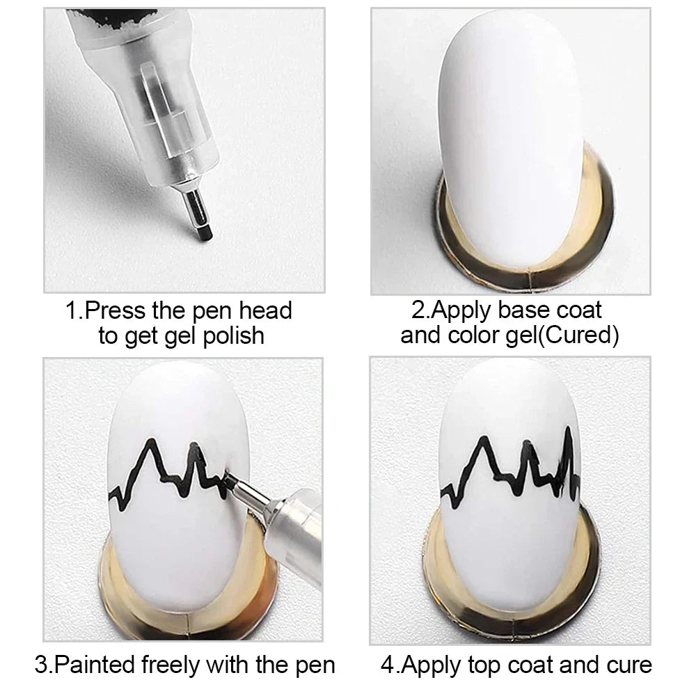 Nail Art Graffiti Pen Set Waterproof Drawing