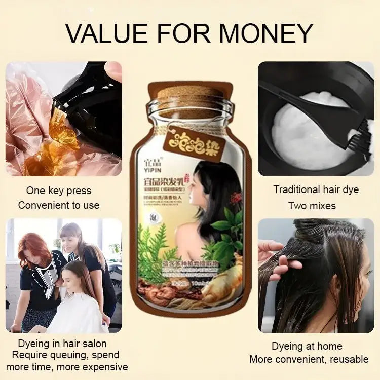 Plant Ingredients Hair Coloring Shampoo Hair Dye Shampoo