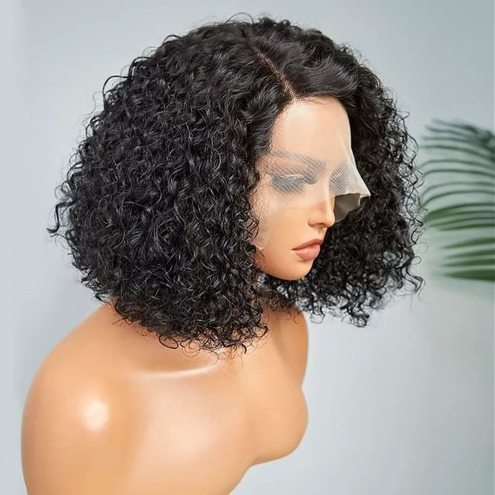 Short To Kinky Curly Bob Human Hair Wig