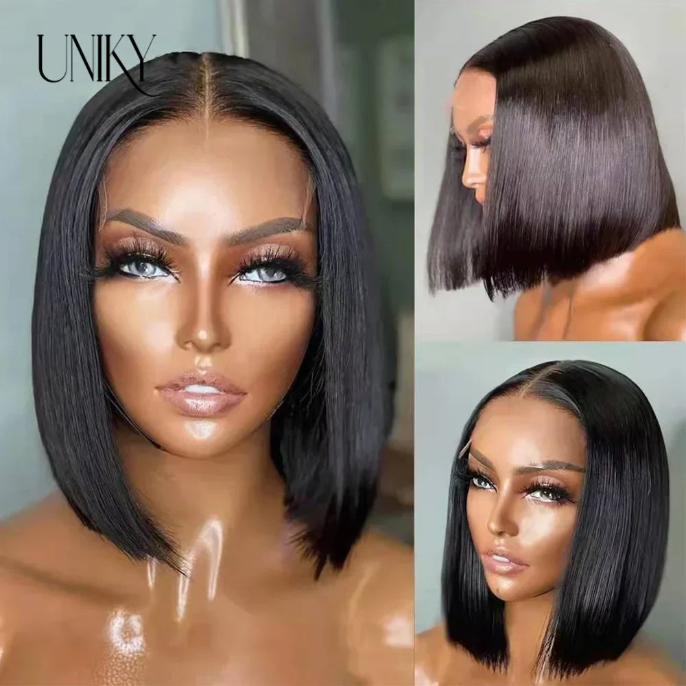 Short Straight Bob Wig X Lace Front Human