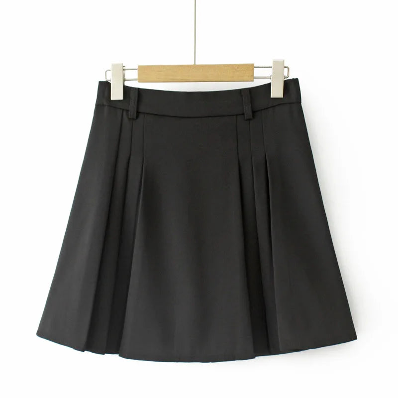 Autumn Clothes Women Pleated Skirt Plus Elastic Waist