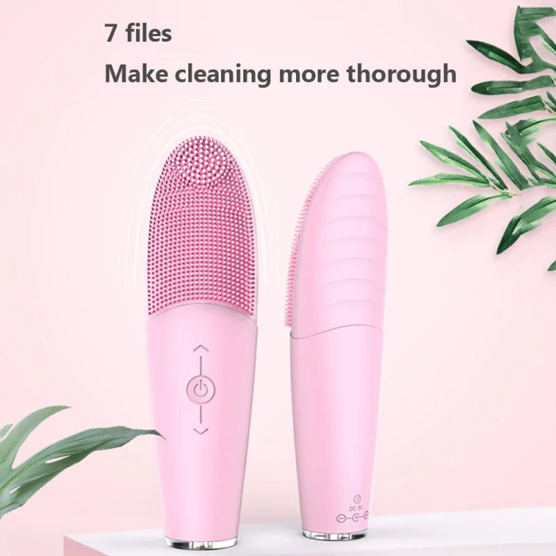 Silicone Face Washing Machine Ultrasonic Vibration Waterproof Facial
