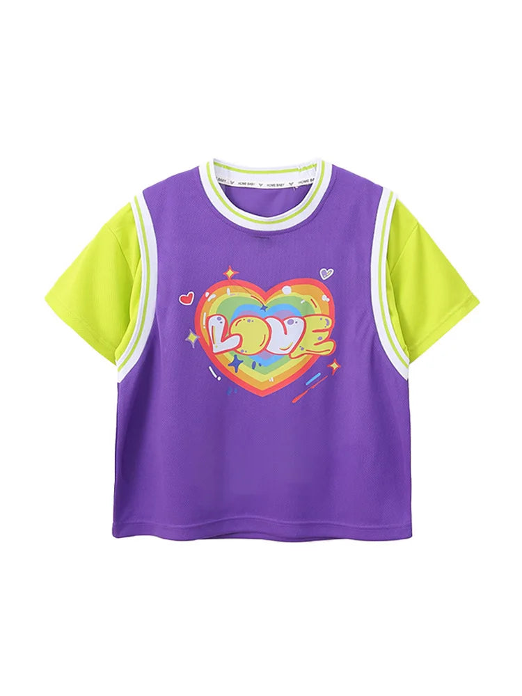 Girls Hip Hop Sport T Shirt Street Dance