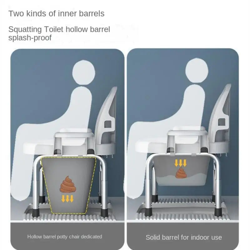 Foldable Elderly Toilet Seat Chair Height Adjustable Adult