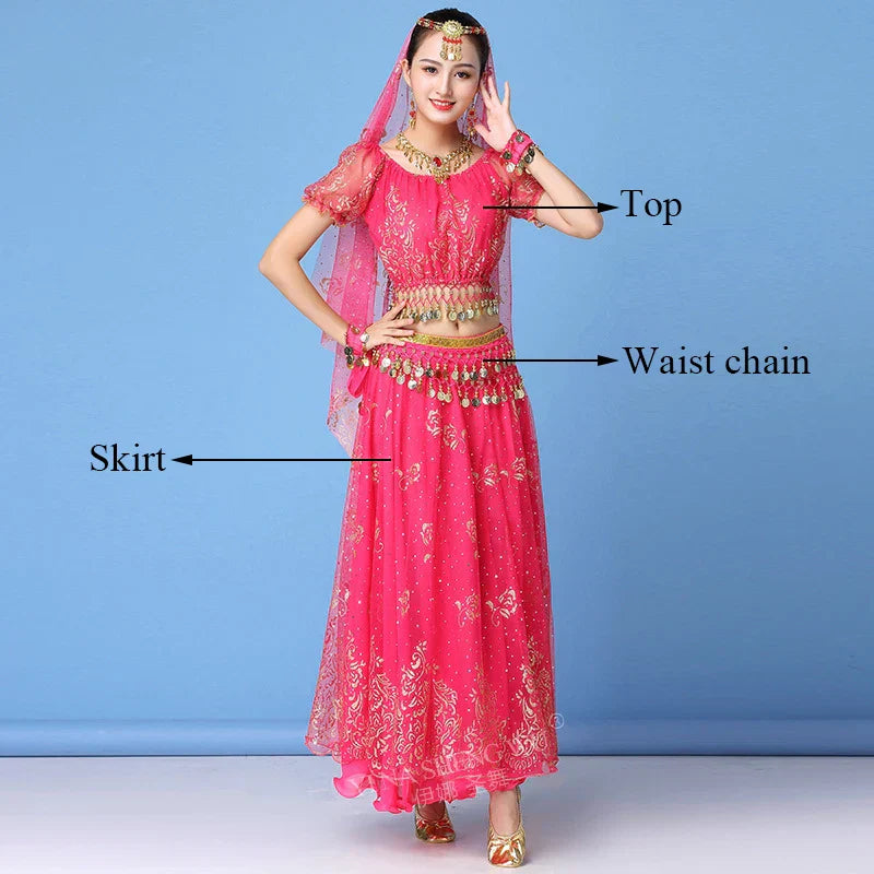New Bollywood Costume Set Belly Dance Performance Clothes