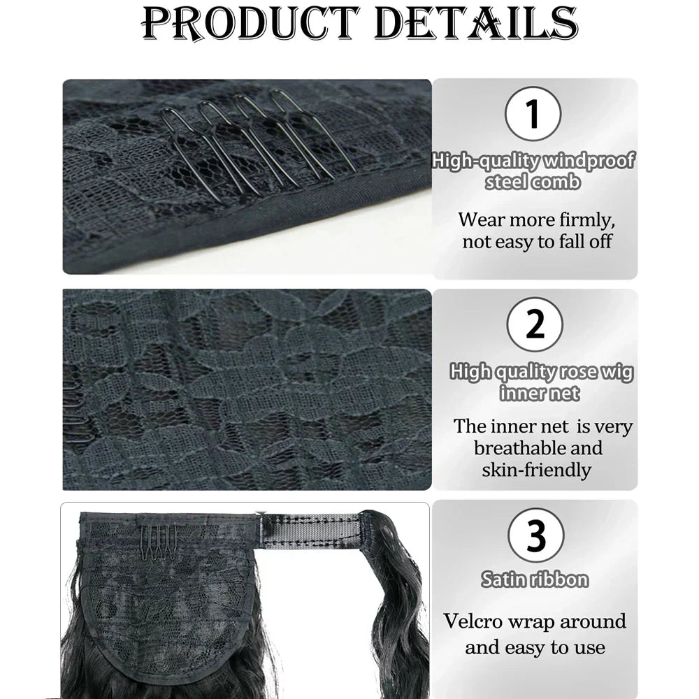 Synthetic Ponytail Hair Extension Natural Hairpiece Clip In