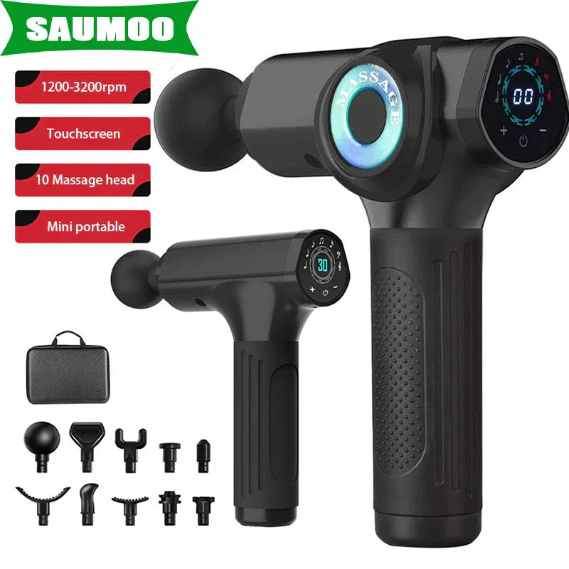 Lcd High Frequency Fascia Gun Massager With