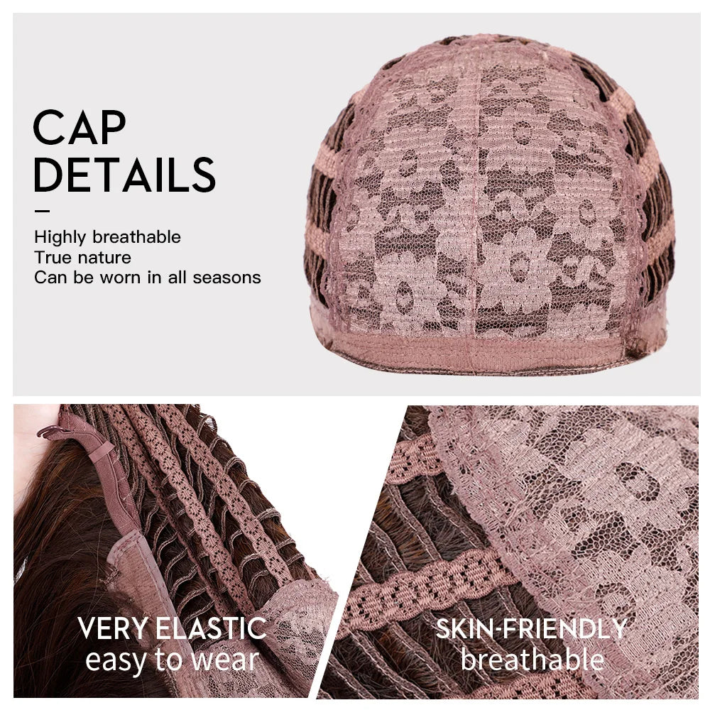 Layered Synthetic Wigs Black Blonde Ombre Highlight White