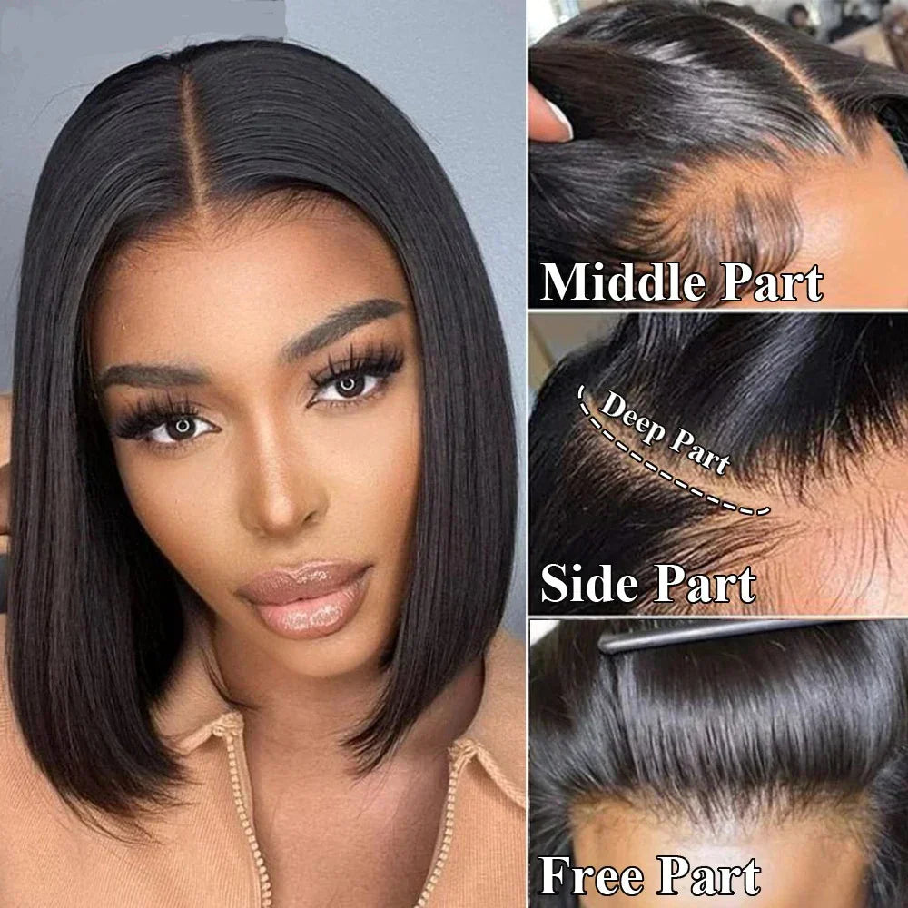 Lace Front Bob Wig Pre Pluckes