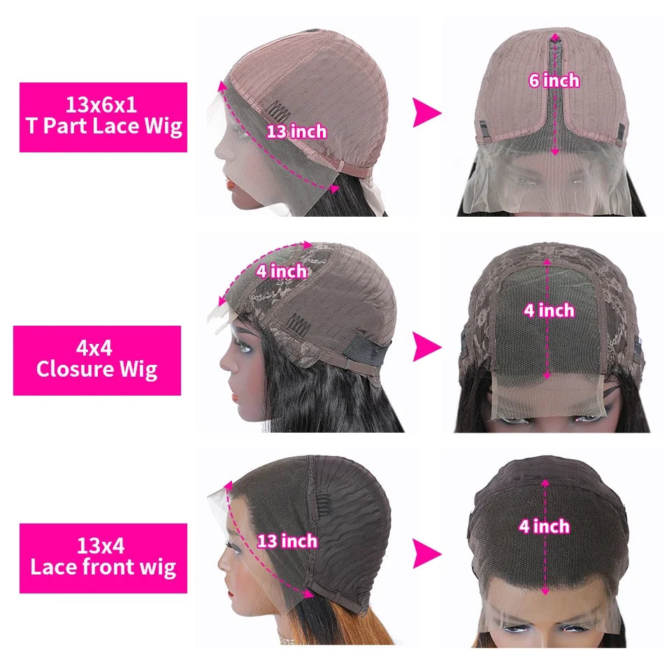 Lace Front Wigs Kinky Straight Human Hair Wig