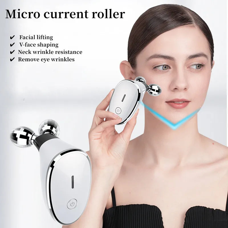 Microcurrent Facial Toning Device Ems Face Roller Electric