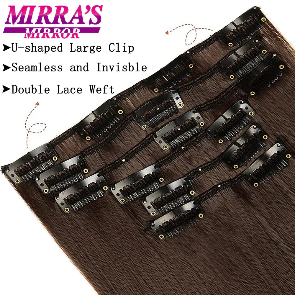 Synthetic Clip In Hair Extensions Pcs/Set Clips Long