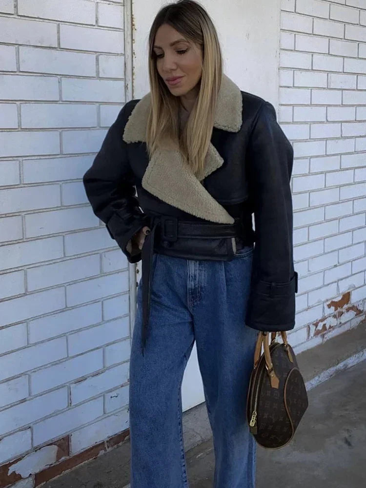 Winter Autumn Streetwear New Women'S Sheepskin Lamb Fur