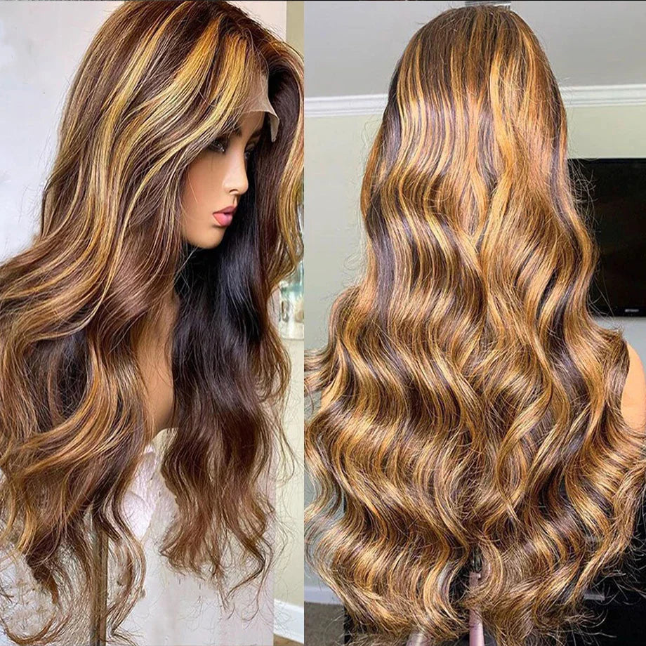 Hd Lace Frontal Wig Honey Blonde Body