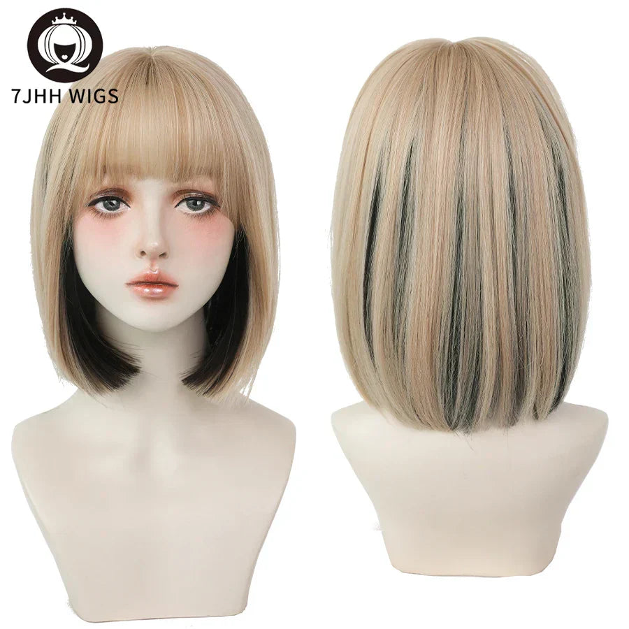 Jhh Wigs Black Short Bob Wig For Girl