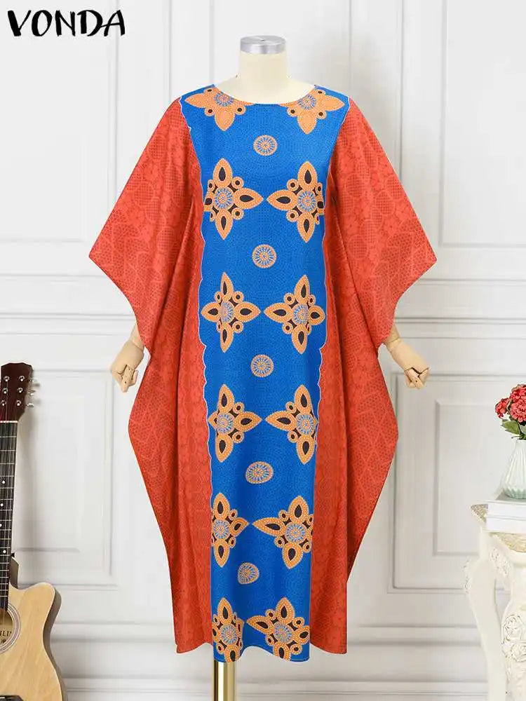 5Xl Vonda Bohemian Women Maxi Long Dress Vintage