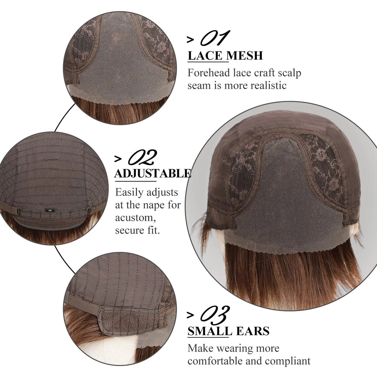 Remy Human Hair Wigs Brown Short Pixie