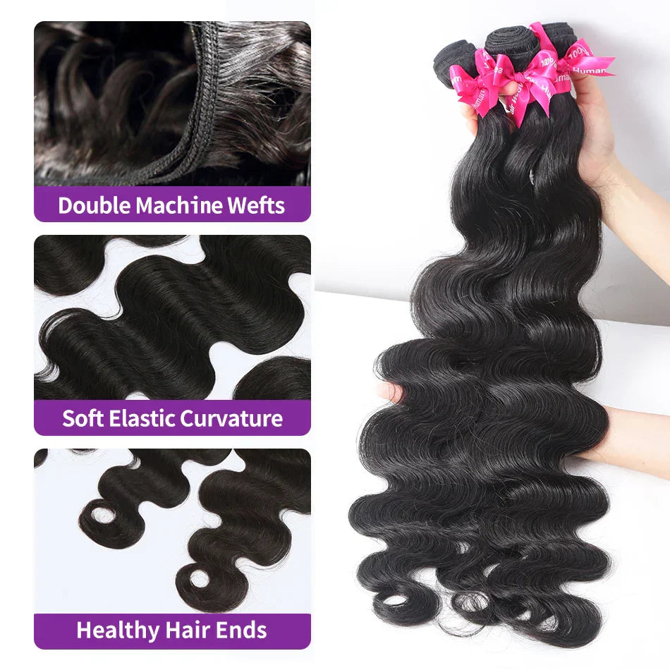 Rosabeauty Body Wave Bundle Weave Human Hair