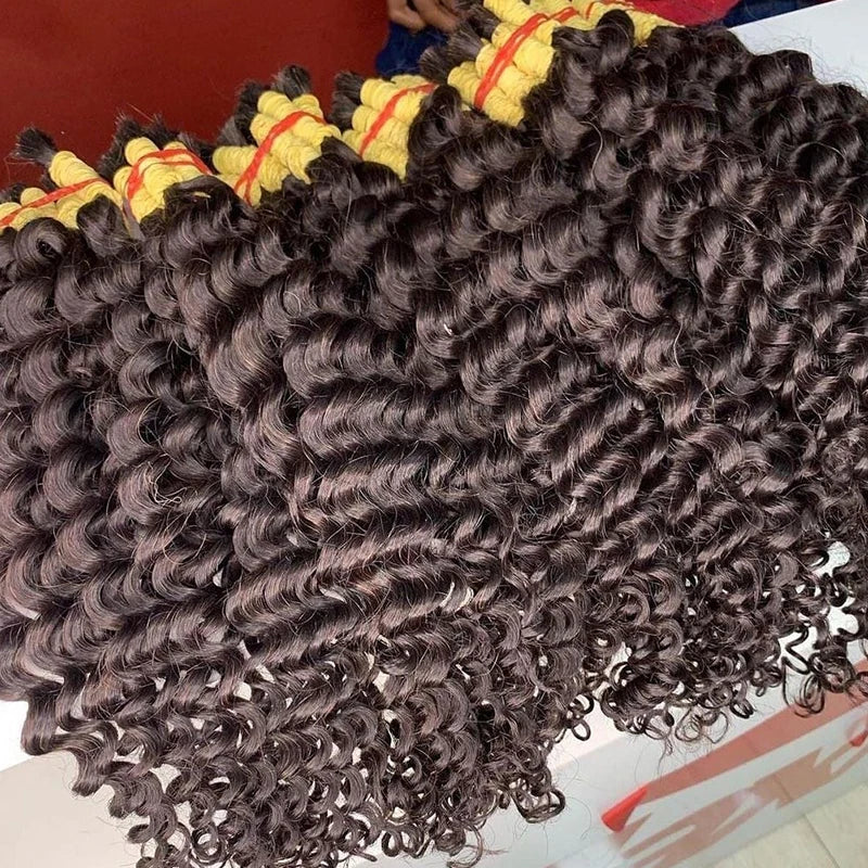 Human Bulk Hair For Braiding Kinky Curly No