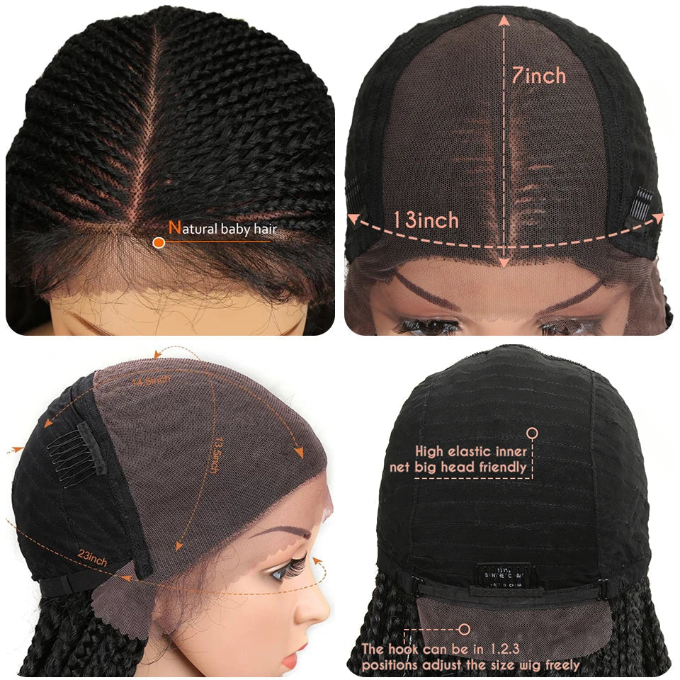 Noble X Lace Front Braided Wigs Synthetic Lace