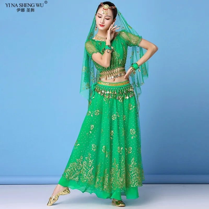 New Bollywood Costume Set Belly Dance Performance Clothes