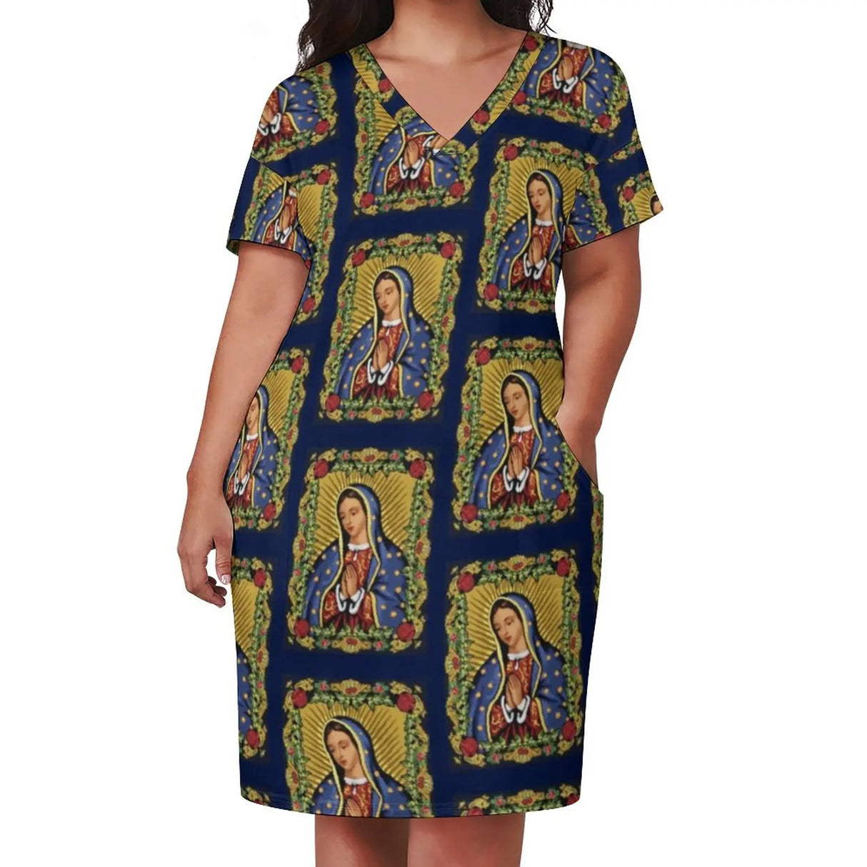 Virgin Mary Catholic Dress Short Sleeve Our Lady