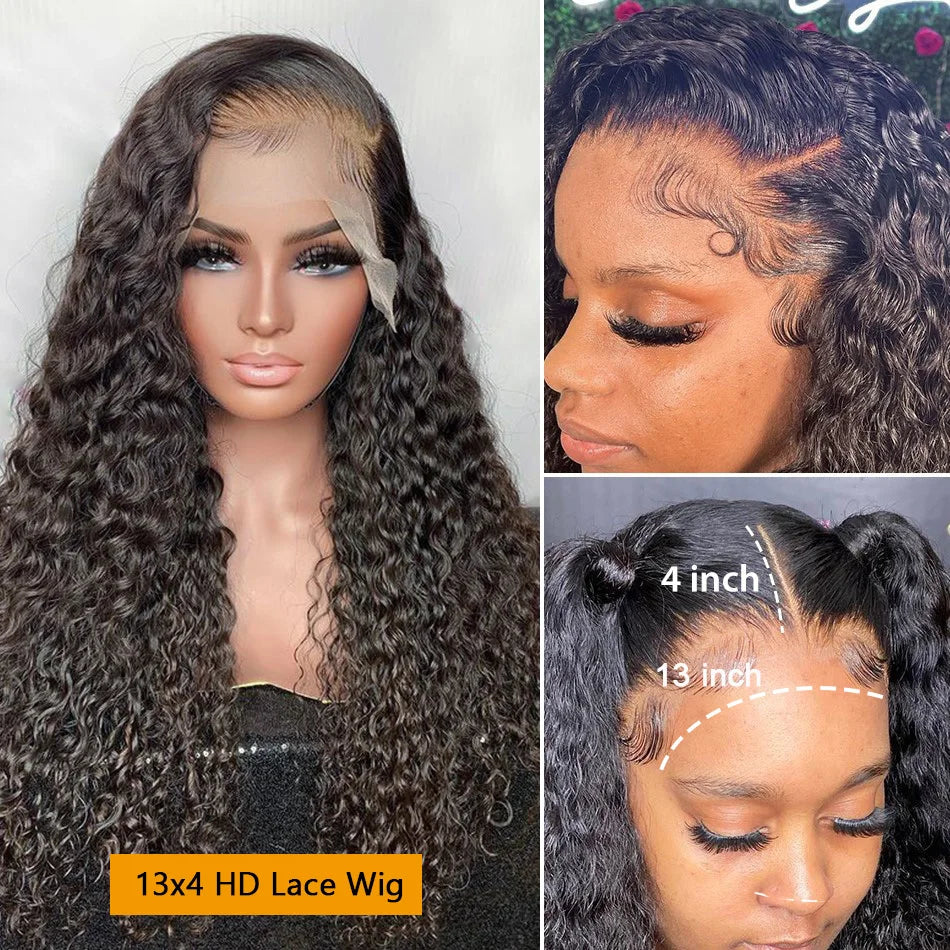 Kinky Curly Human Hair Wigs For Women Deep