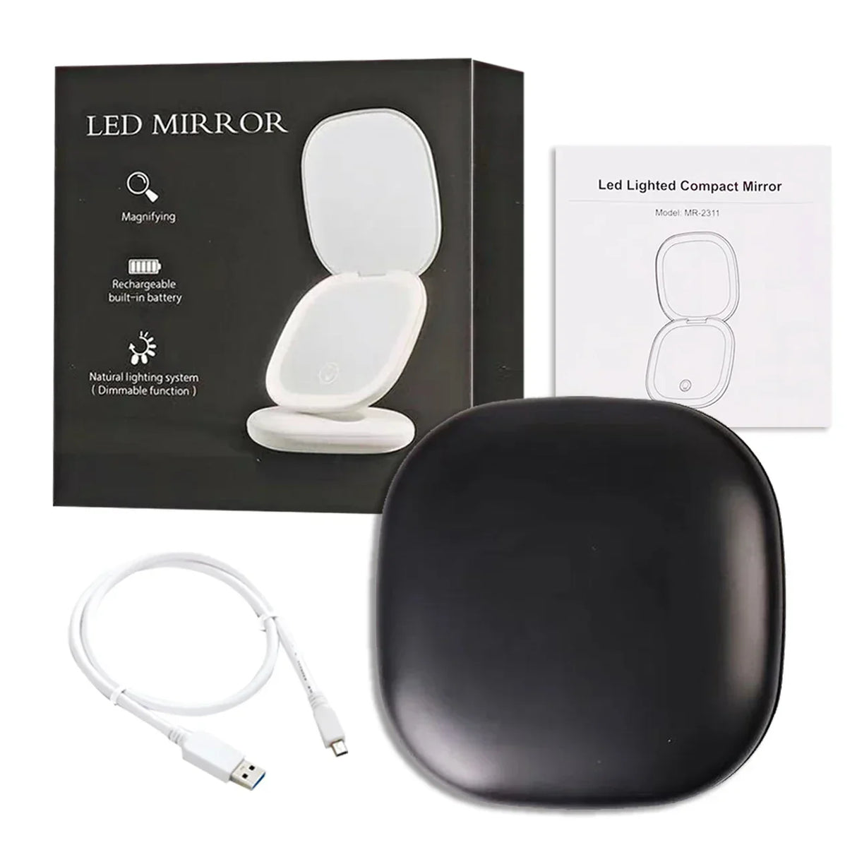 Mini Compact Led Makeup Mirror With Light X