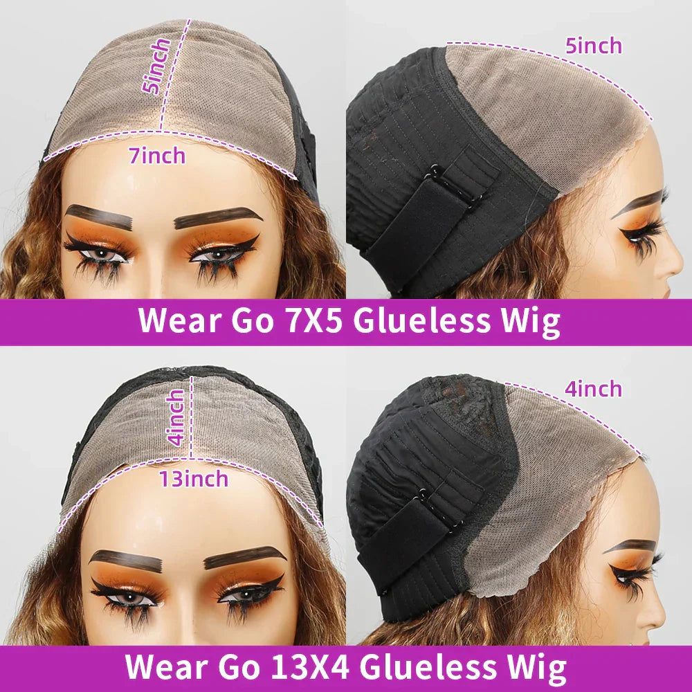 Pre Cut Highlight Wig Curly Human Hair