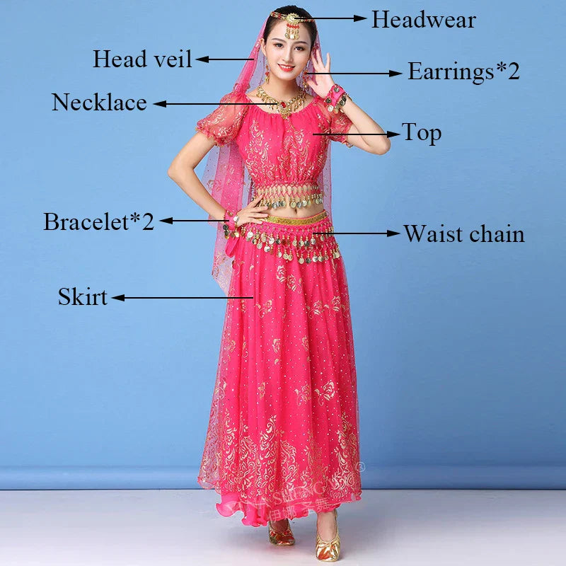 New Bollywood Costume Set Belly Dance Performance Clothes