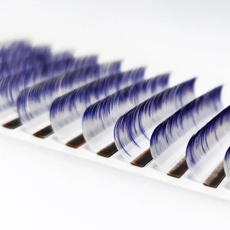 Ombre White Green Blue Purple Color Eyelash Extension