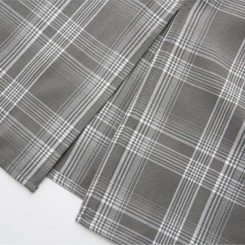 Autumn Clothes Women Skirts Plus Vintage Plaid With